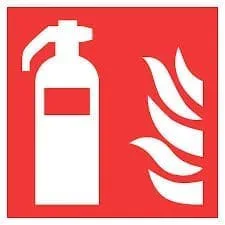 image of a fire extinguisher as an example of an actvie fire protection method