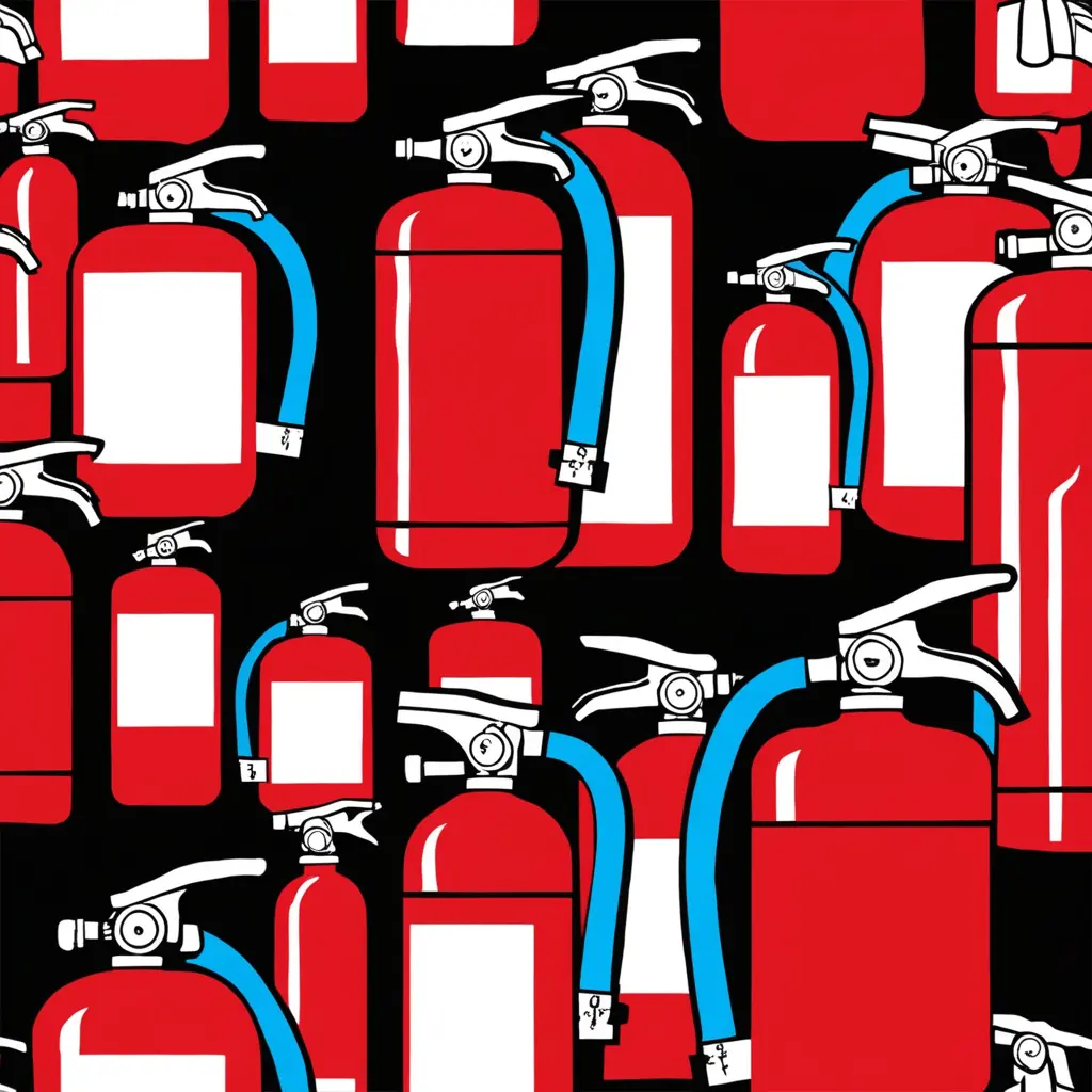picture of mutlipe red fire extinguishers
