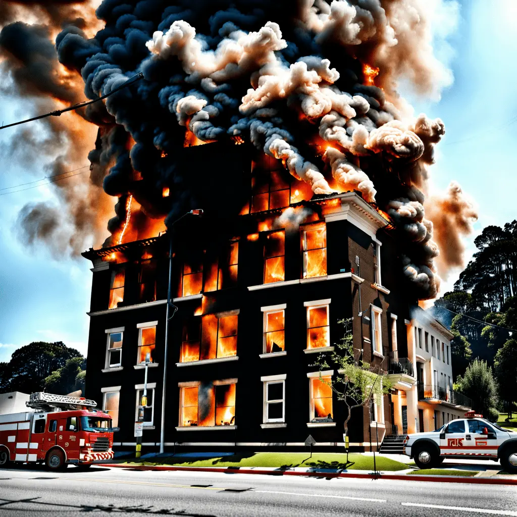 image of a building with inadequate workplace fire prevention in place