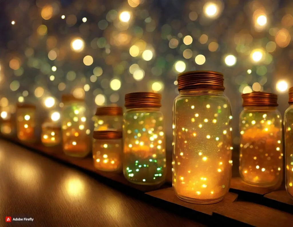 Christmas fire safety tips - image of jars with lights inside