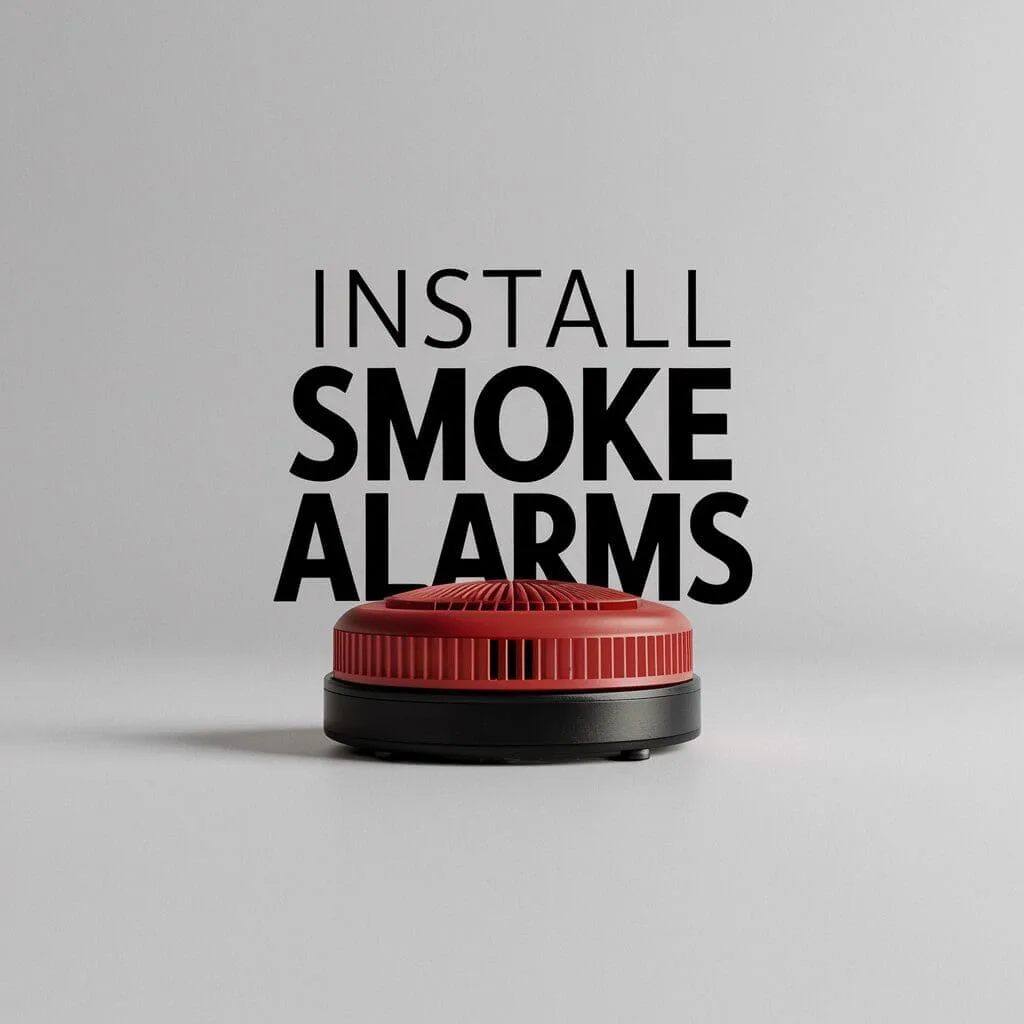 smoke alarm with words install smoke alarms over it
